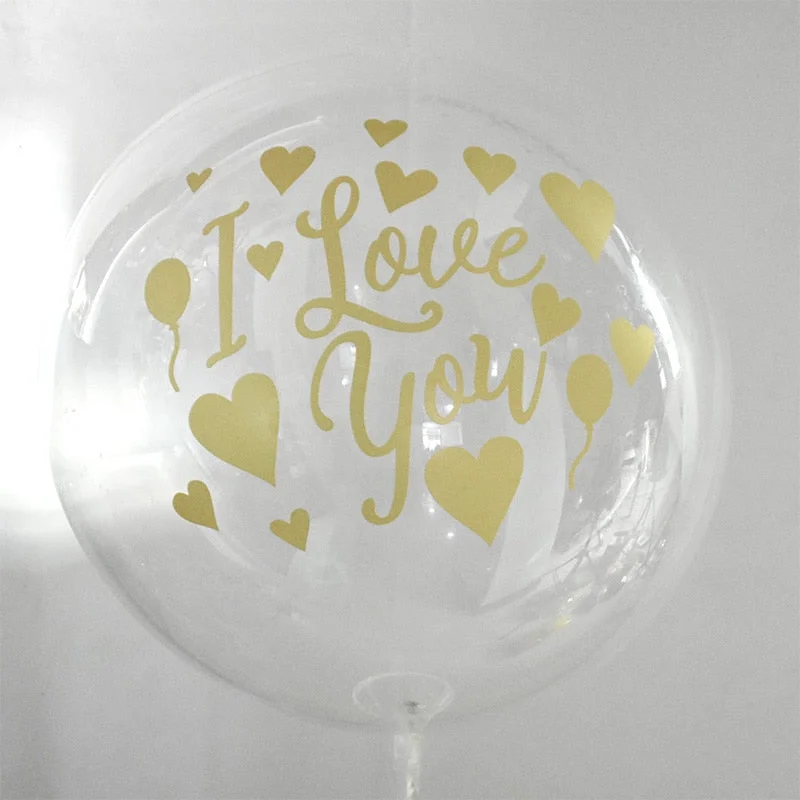 1Pc 20inch Transparent Balloon with Sticker Happy Birthday Balloons Helium Balloon Wedding Birthday Party Decoration Supplies
