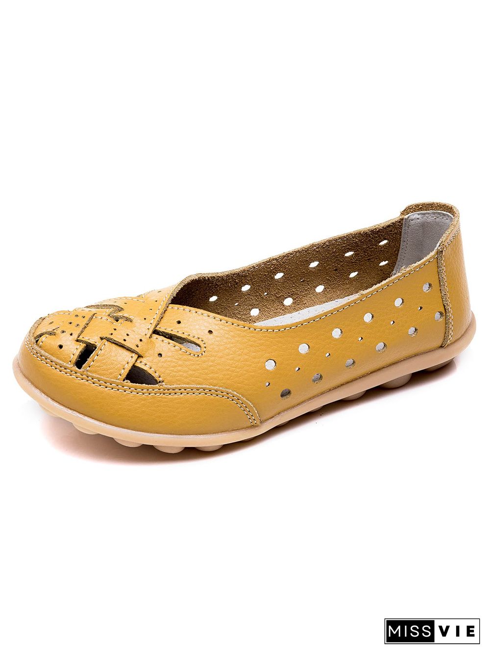 Hollow Leather Soft Sole Shoes