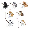 Fishing Cat Ornament Mini Cat Figurine Home Car Interior Decoration (7Pcs)