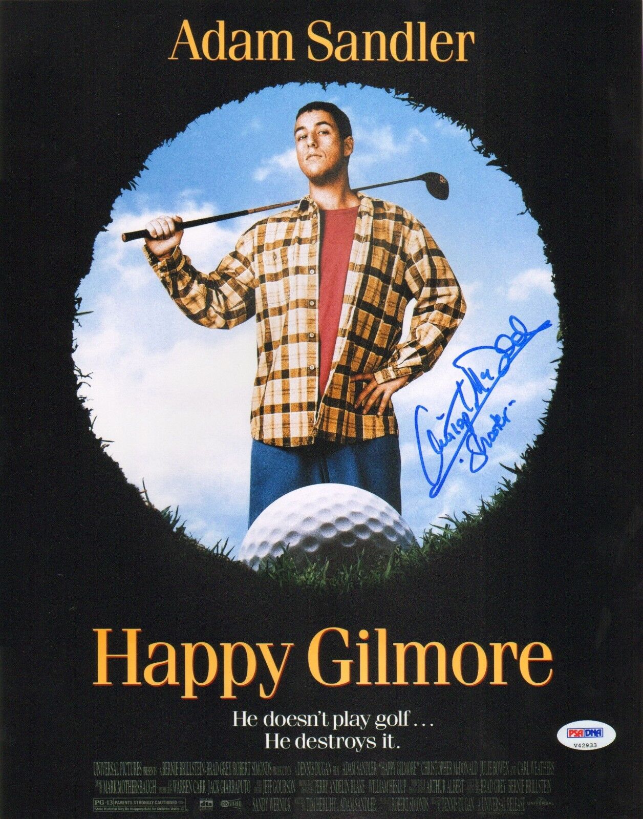 Christopher McDonald Signed Shooter Happy Gilmore 11x14 Photo Poster painting PSA/DNA COA Poster