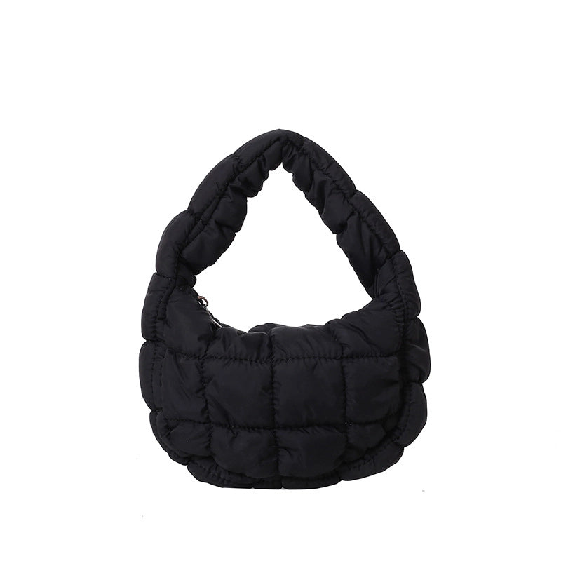 Women’s Small Nylon Solid Color Basic Zipper Cloud Shape Bag