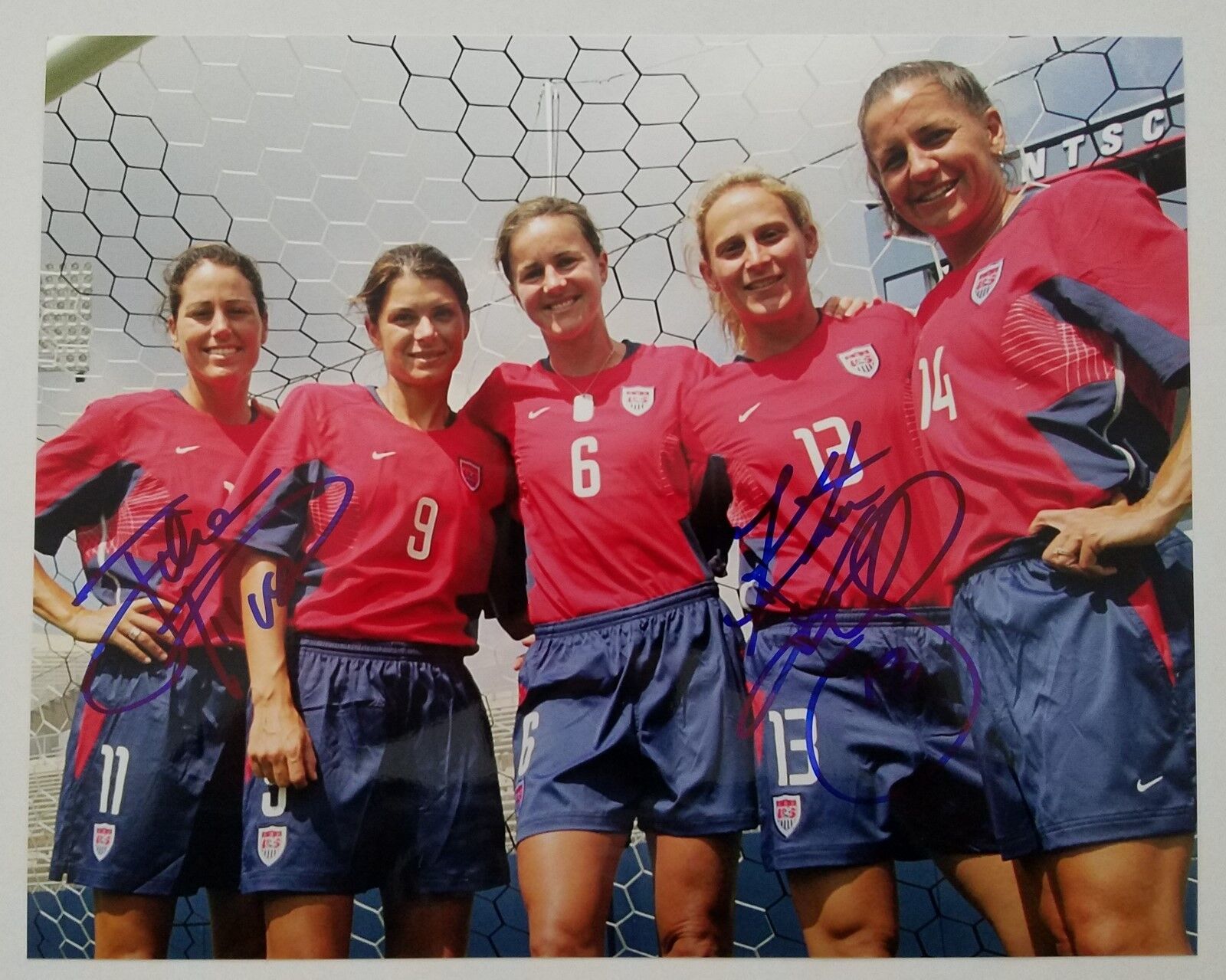 Julie Foudy & Kristine Lilly Signed Team USA Soccer 8x10 Metallic Photo Poster painting RAD