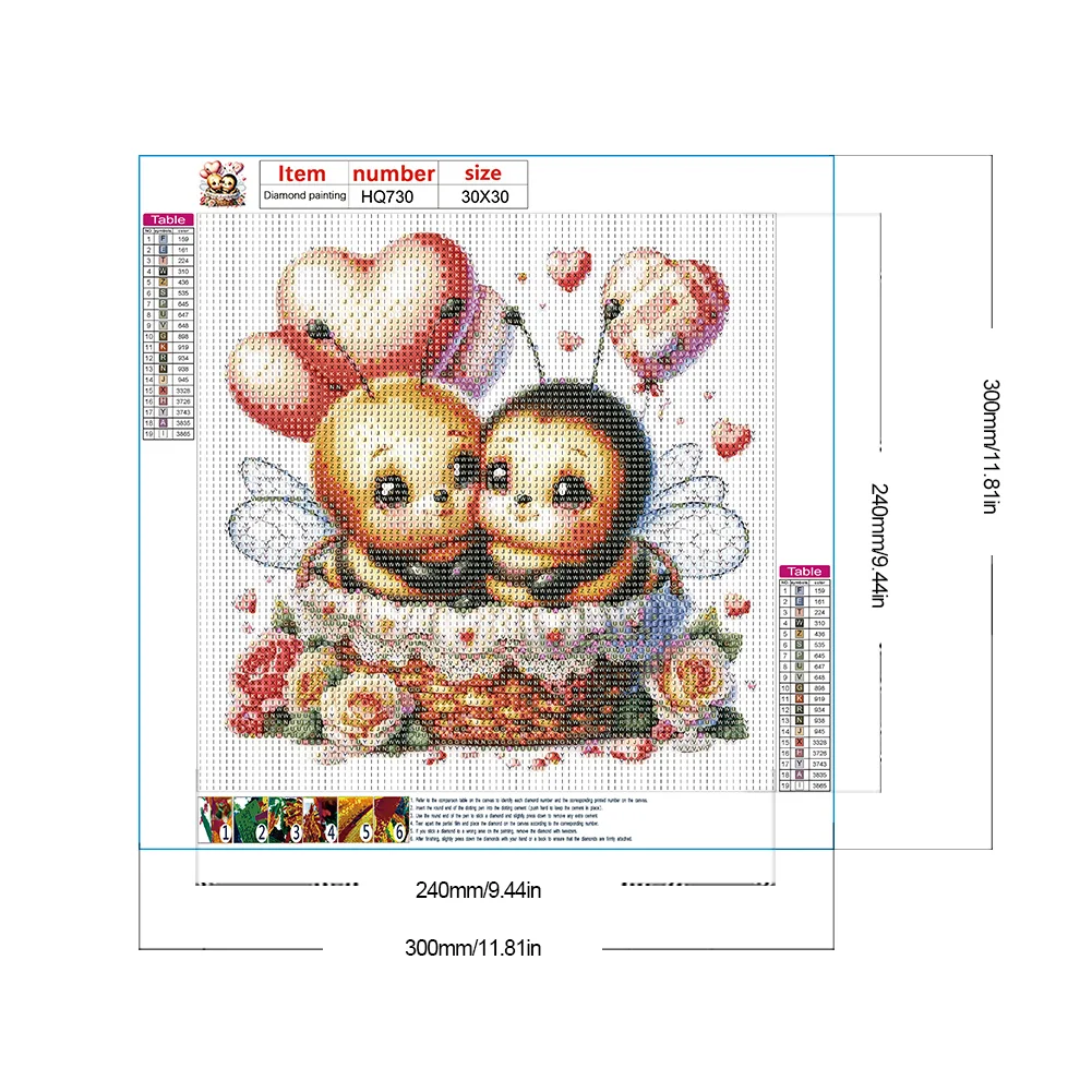 Diamond Painting - Full Round Drill - Love Flower Bee(Canvas|30*30cm)