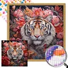 >SALE<5D DIY Full Round Drill Partial AB Diamond Painting Tigera Kit 45x45cm