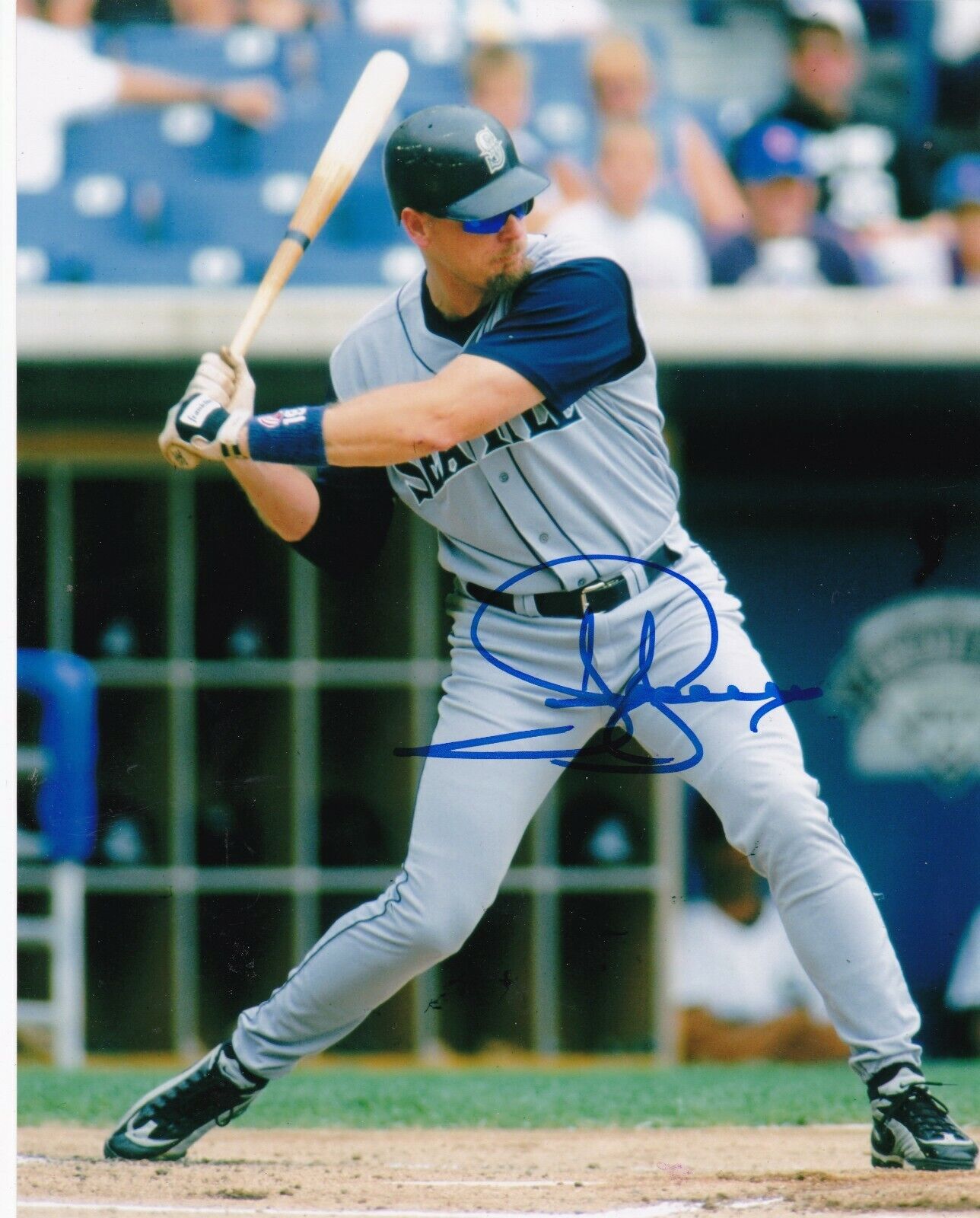 JAY BUHNER SEATTLE MARINERS ACTION SIGNED 8x10