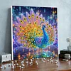 Framed Diamond Painting - Special Shaped - Peacock (25x25cm)
