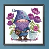 >SALE<5D DIY Partial Special Shaped Drill Diamond Painting Purple Gnome Decor 30x30cm