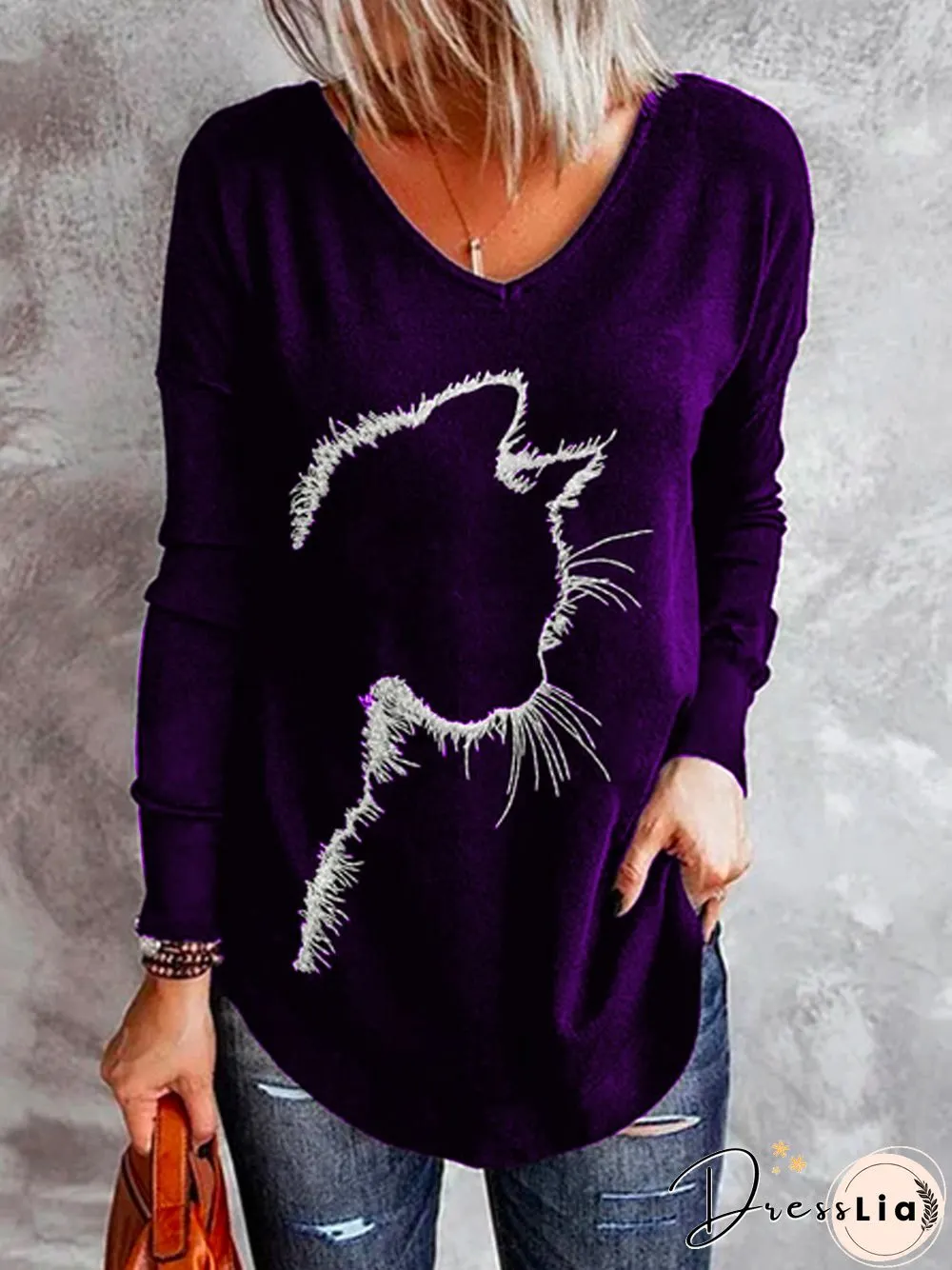 Floral-Print Long Sleeve Tops