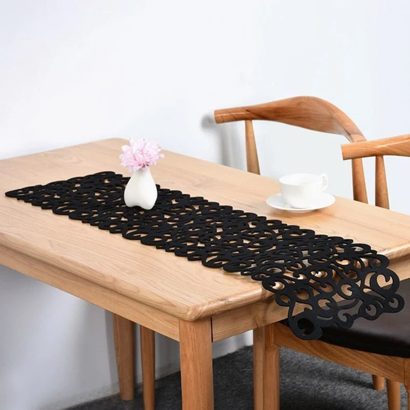 2020 Hollow Table Runners Felt Table Runners Modern Decorative Tablecover Durable Chemin De Table for Wedding Party