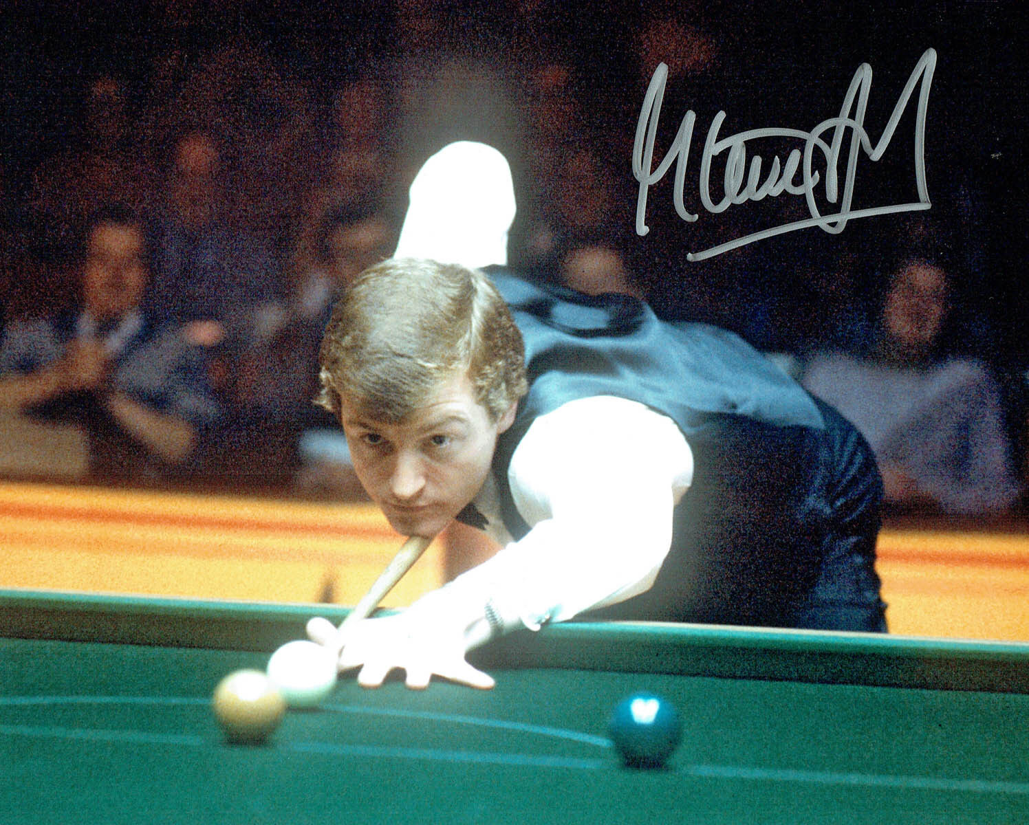 Steve DAVIS Signed Autograph 10x8 Vintage Action Snooker Photo Poster painting AFTAL COA