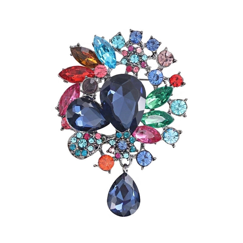 2 Pieces Fashion Pin Crown Alloy Rhinestones Women’S Brooches