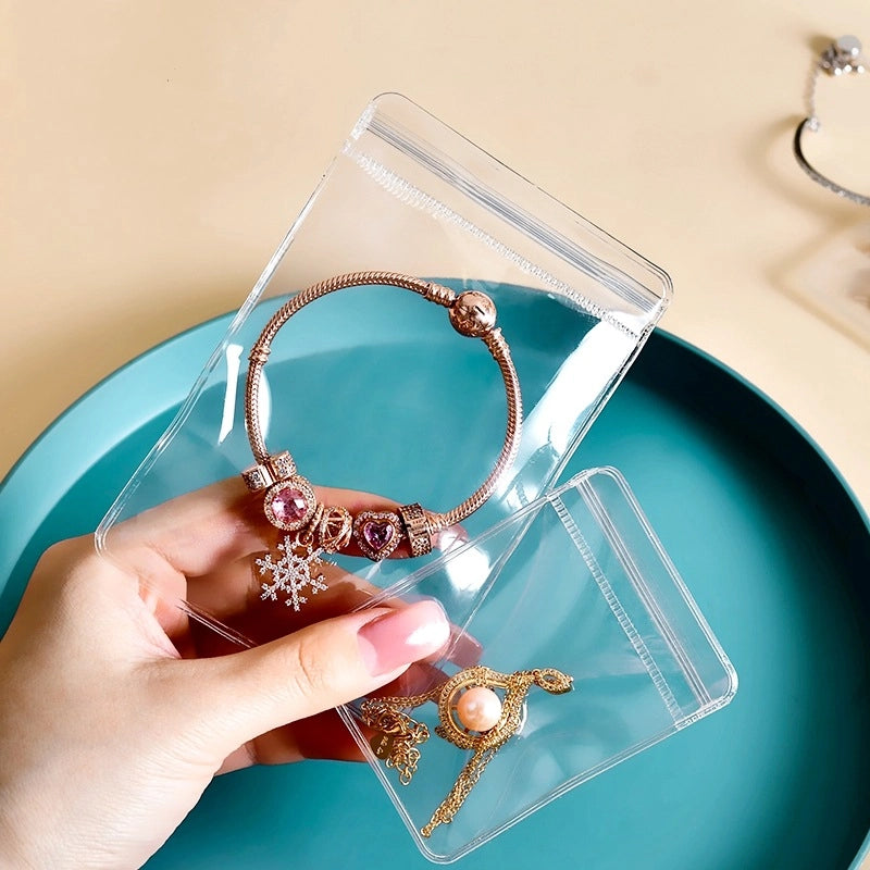 100 PCS/Package PVC Basic Minimalist Daily Square Jewelry Packaging Bags