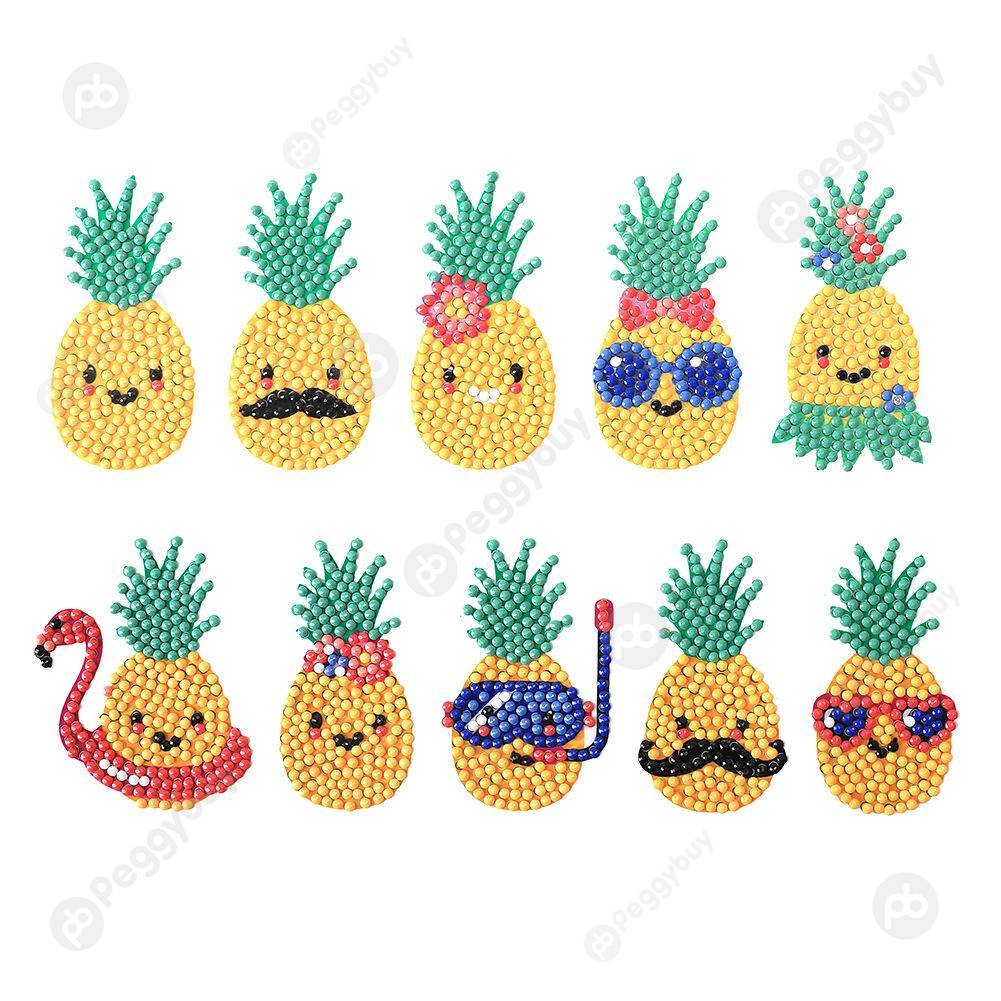 

10pcs Pineapple Cartoon-DIY Creative Diamond Sticker, 501 Original