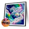 (40*40cm)Rainbow Unicorn - Round Partial AB Drill Diamond Painting