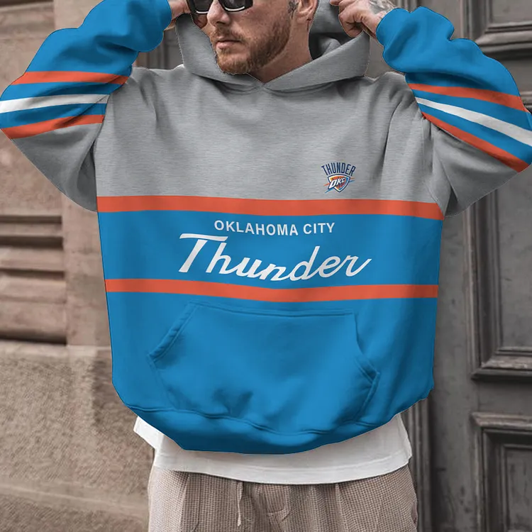 Oklahoma City Thunder Printed Hooded Pocket Pullover Hoodie