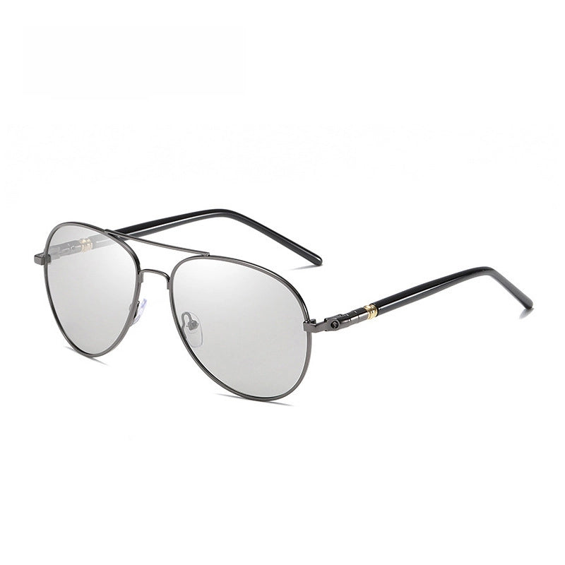 209 Photosensitive Color-changing Glasses Metal Polarized Sunglasses Day And Night Sunglasses Men’s Goggles Driving Sunshade Glasses