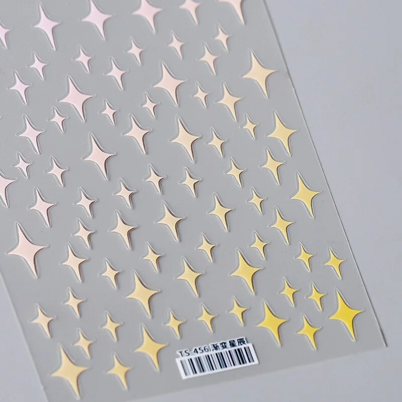 5D Star Love Nail Art Stickers Adhesive High Quality MultiColor Love Heart Stars Design DIY Nail Decals Foils Wraps Decorations-Nail Inspo