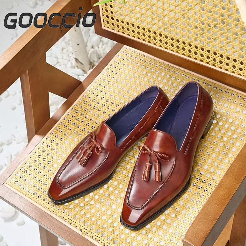 BT183 Museum Calf-Skin Tassel Loafer Shoes For Men GOOCCIO-BT-Series  