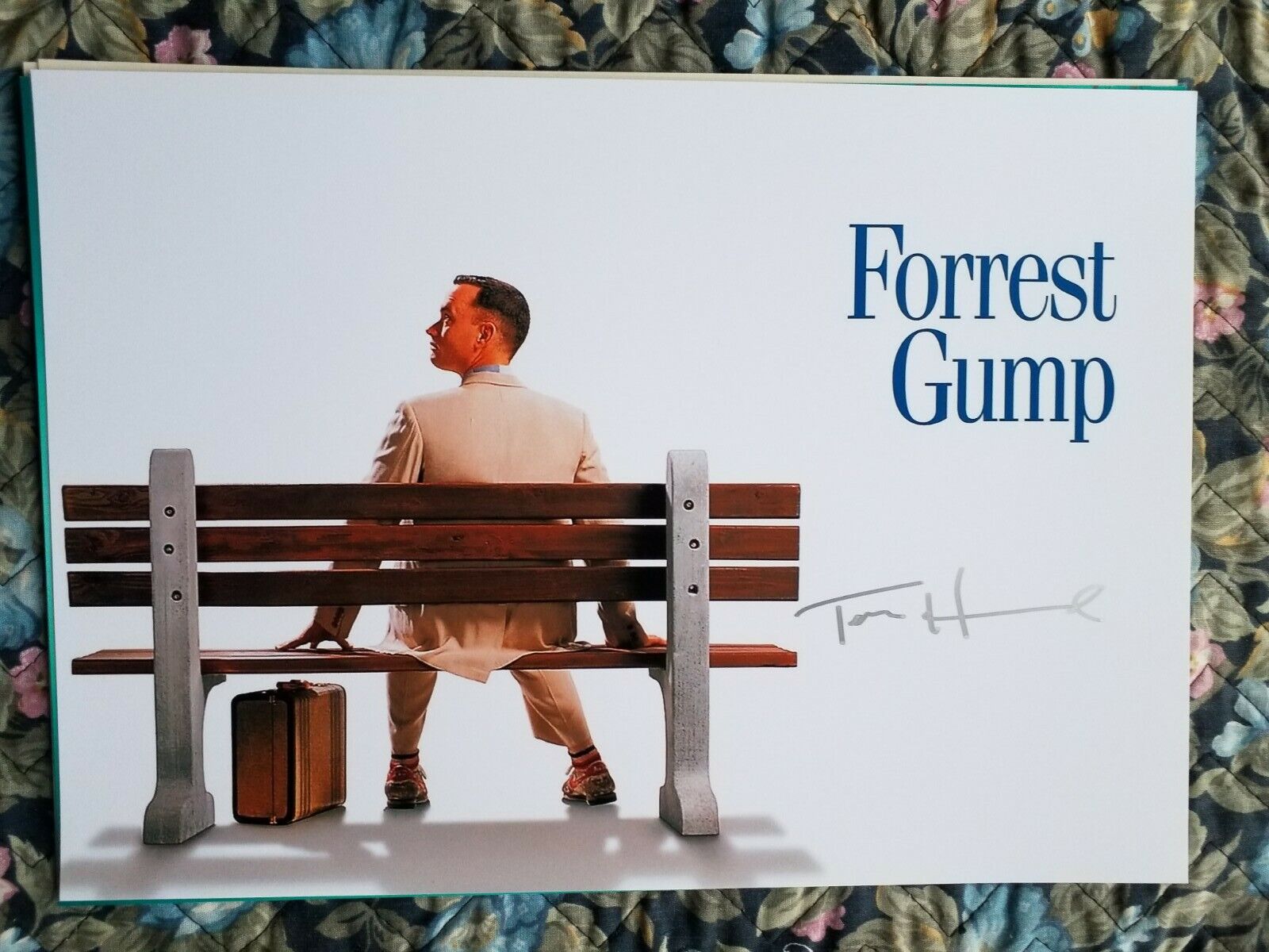 Autographed Tom Hanks Authentic Signed 8.2 x 11.5 Photo Poster painting Really Nice Forrest Gump