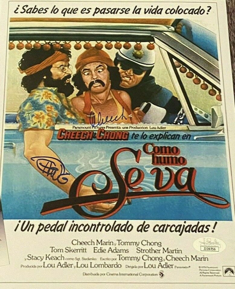 CHEECH AND CHONG HAND SIGNED UP IN SMOKE SPANISH AUTOGRAPH 8X10 Photo Poster painting COA JSA