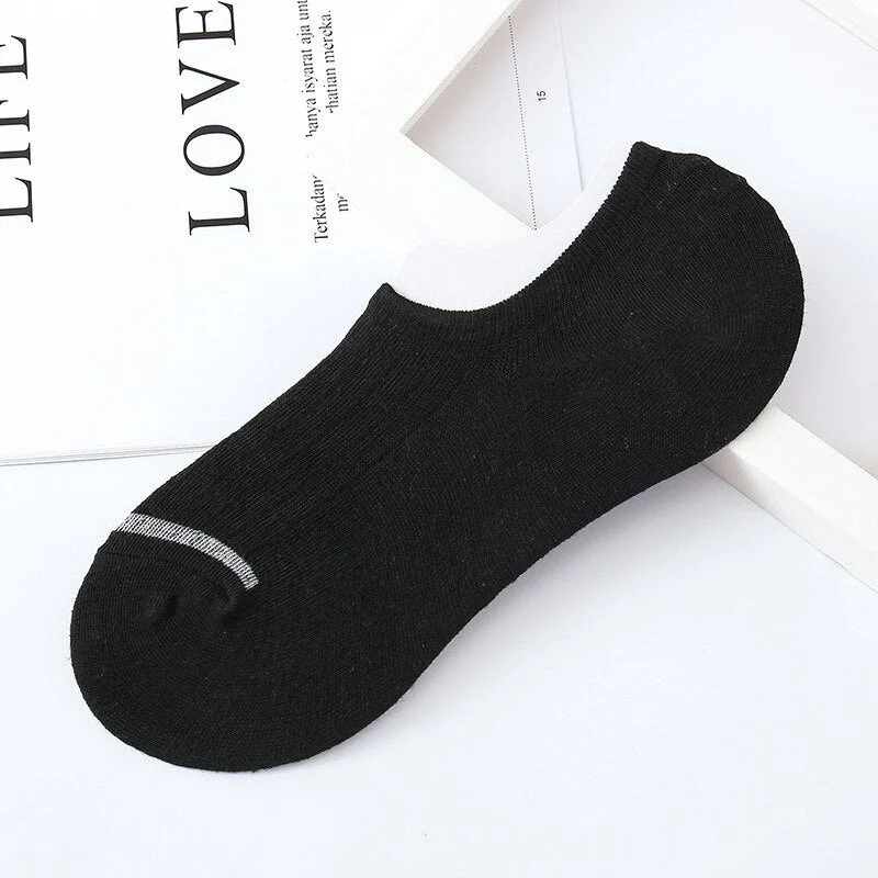 Sock Slippers Women Solid High Elasticity Breathable Deodorant Striped Womens Socks Students Trendy All-matched Simple Soft Chic
