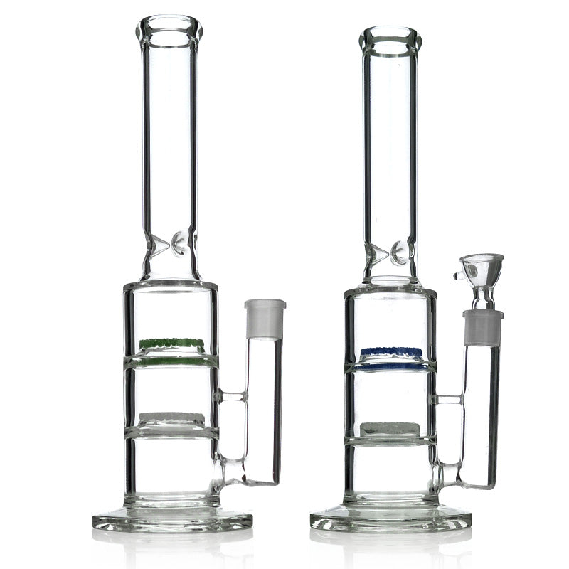 13" Tall  Two-layer Slice Dab Rig Glass Bong Oil Rigs Water Pipe