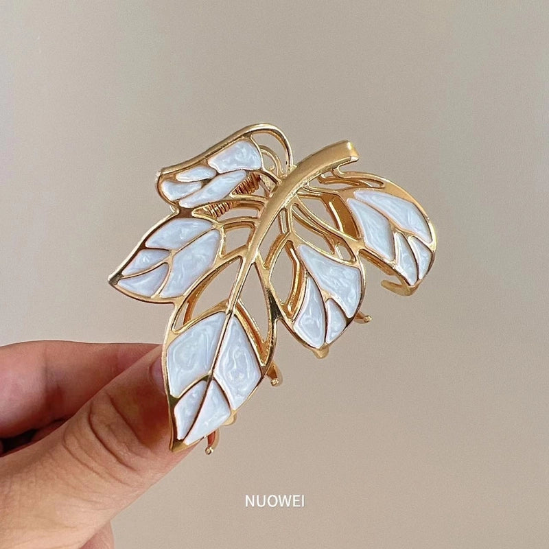 Women’s Minimalist Color Block Alloy Printing Hair Claws