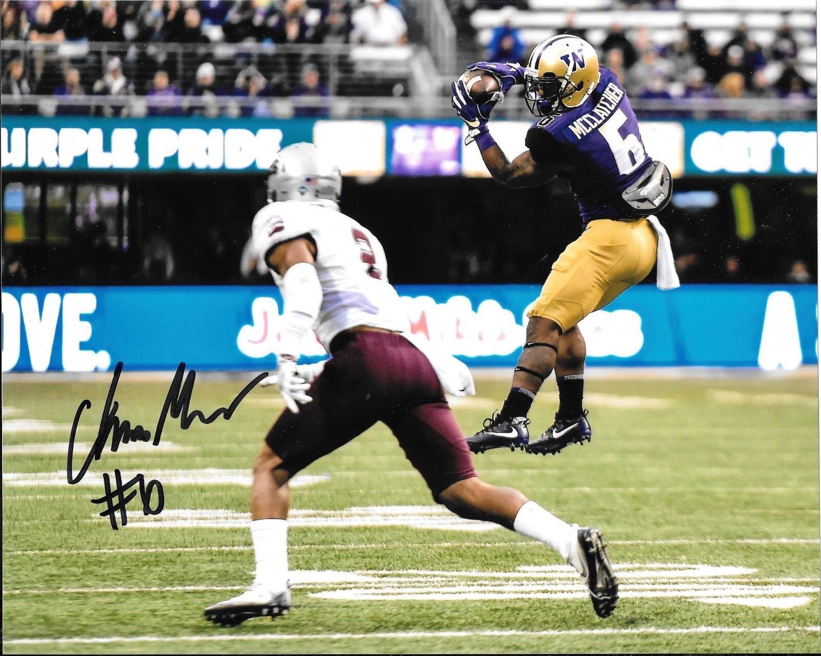 CHICO McCLATCHER HAND SIGNED WASHINGTON HUSKIES 8X10 Photo Poster painting W/COA