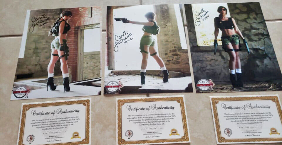 Lot of 3: Carrie LaChance Autographed/Signed Sexy 8x10 Photo Poster painting +COA's for each