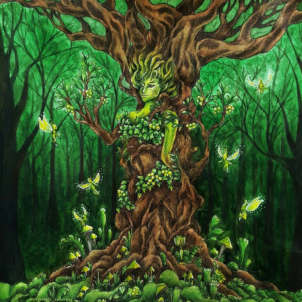 

30*30CM - Round Drill Diamond Painting - Tree Fairy, 501 Original