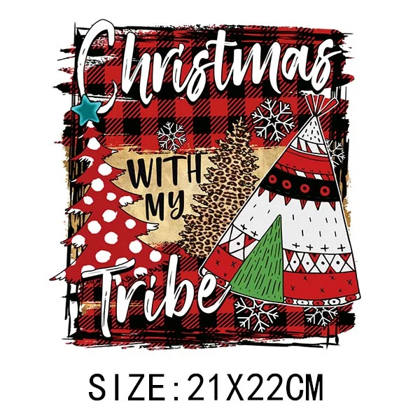 Beautiful Christmas Gift Thermal Sticker On Clothes DIY T-shirt Washable Iron On Patch For Clothing Christmas Design Patch Decor