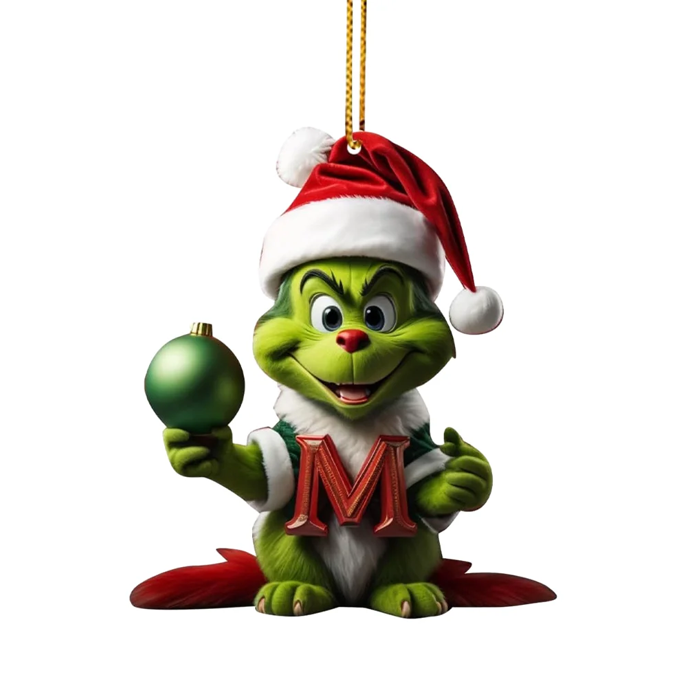 Christmas Acrylic Grinch Xmas Tree Hanging Ornament Hanging Green Monster Decor