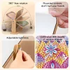 (US Local)DIY Lotus Diamond Painting Kit Rotatable Mirror w Diamond Painting Jewelry Box