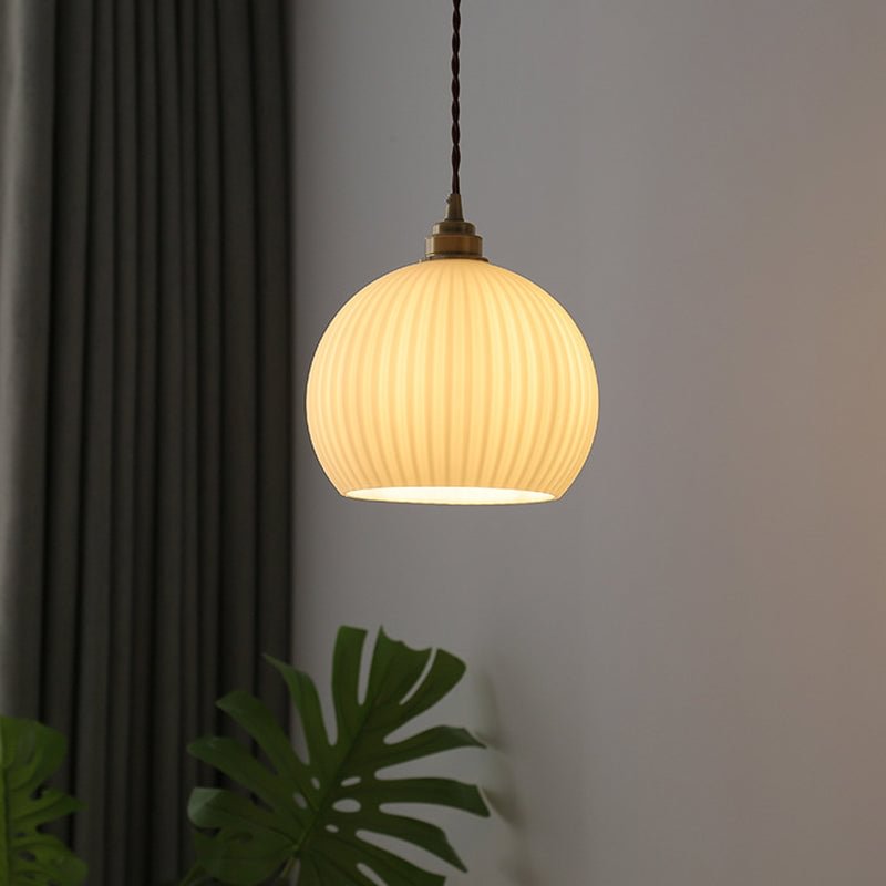 Minimalist Brass Glass Pendant Lamp Single Head Chandelier