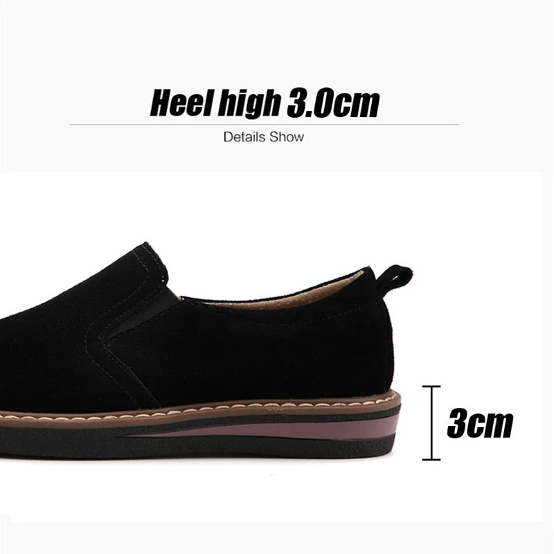 2022 New Spring Women Flats Sneakers Suede Leather Round Toe Shoes Casual Shoes Women Slip On Flat Loafers Jazz Oxford