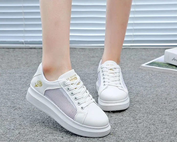 2021 New Spring Tenis Feminino Lace-up White Shoes Woman PU Leather Solid Color Female Shoes Casual Women Shoes Sneakers
