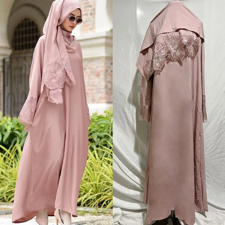 Women's clothing Muslim ladies robe Malay Indonesian dress with headscarf_ viptrois