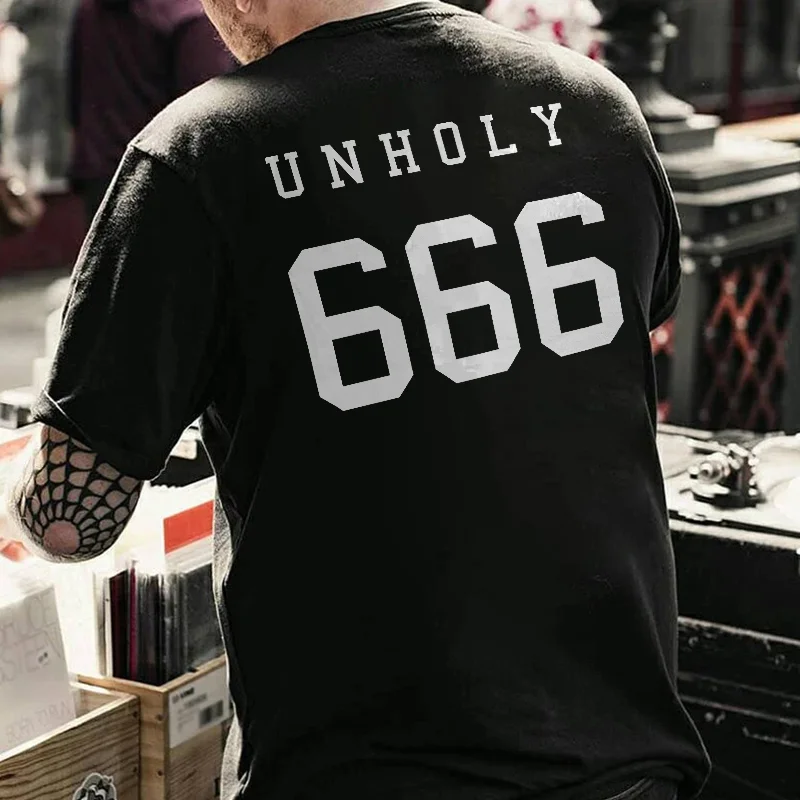 Unholy 666 Printed Men's T-shirt -  