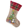 14 Inch Large DIY Linen Diamond Painting Xmas Stocking Hanging Gift Candy Bag Kits(20x35cm)