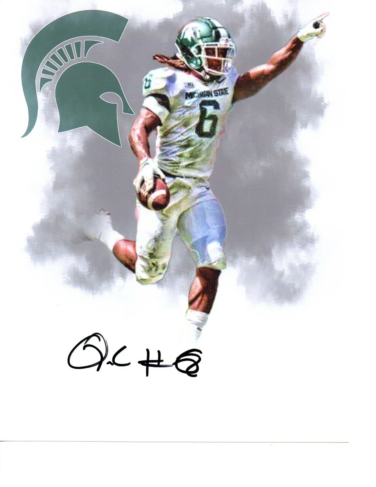 Quavaris Crouch Michigan State football signed autograph 8x10 Photo Poster painting edit MSU b