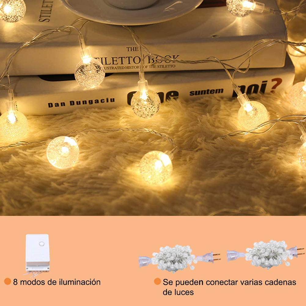 

LED Ball String Lights Wire Fairy Garland Lamp Home Christmas Tree Decor, 20m200led, 501 Original