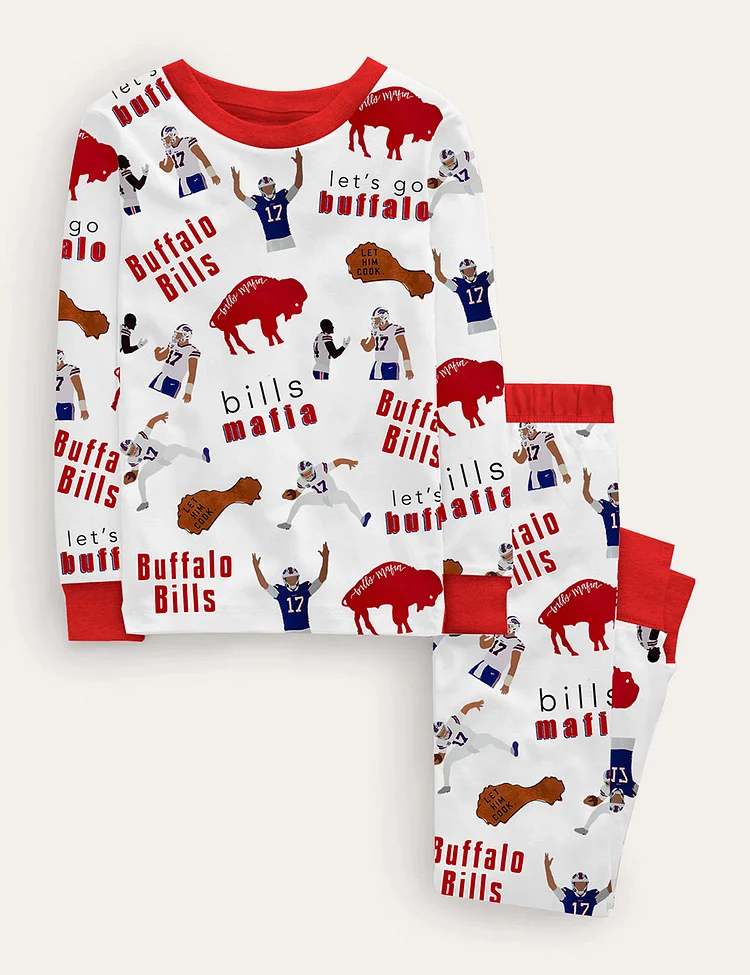 Kid's Buffalo Bills Football Pajama Set