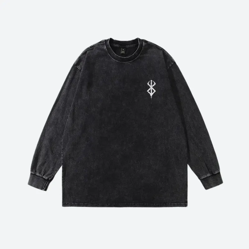 Brownm Printed Distressed Unisex Sweatshirt