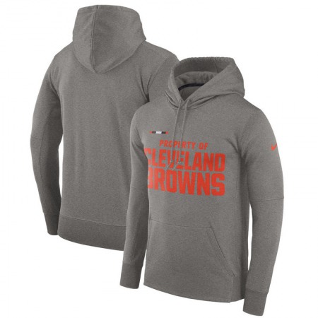 Men's Cleveland Browns  Heather Gray Sideline Property Of Performance Pullover Hoodie