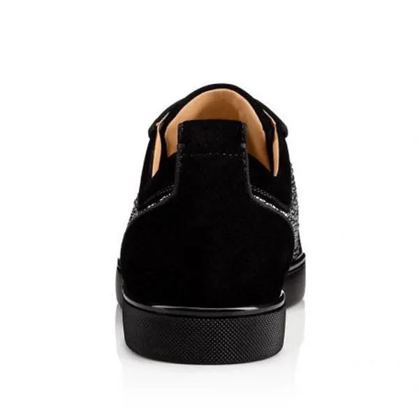 Gentleman's Prom Party Sneakers Shoes Red Bottom Round Toe Rhinestones Shoes-vocosishoes