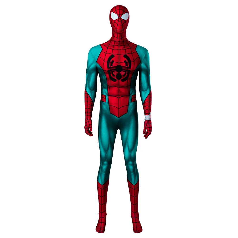 Spider Man Across the Spider Verse Spider Man Green Jumpsuit Cosplay Costume