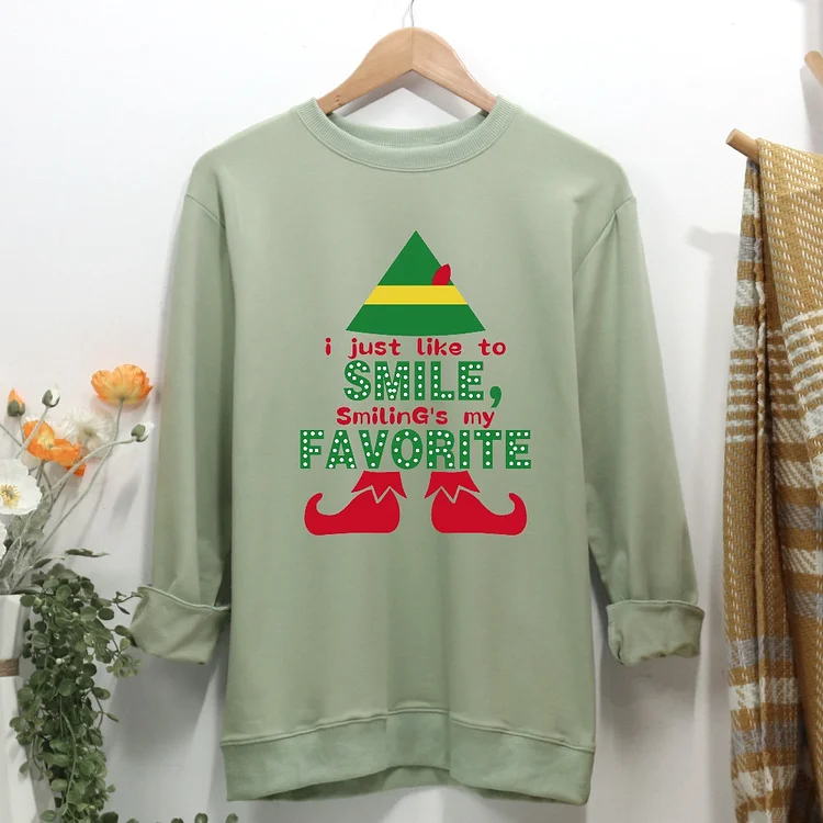 I just like to smile smiling's my favorite Women Casual Sweatshirt-Annaletters