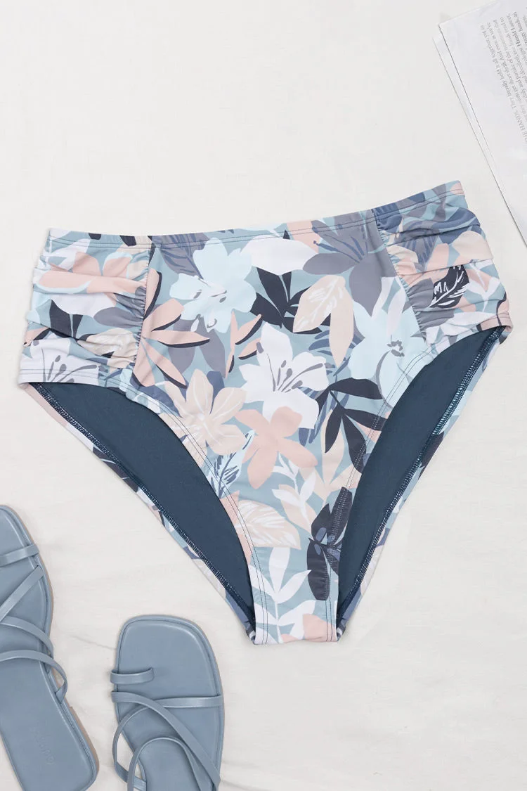 Kirstin Tropical Ruched Plus Size Bikini Bottom