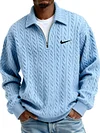 Men's Fashionable Cable Knit Textured Half-Zip Sweatshirt