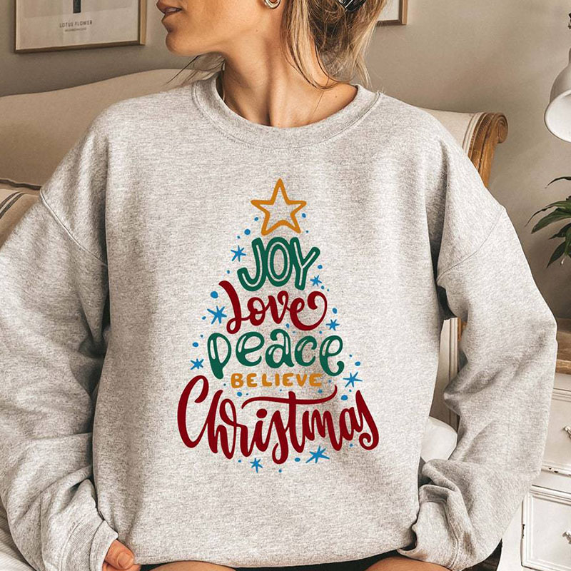Merry christmas joy love printed hoodie